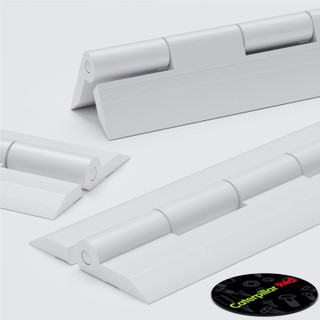3x cerniere a nastro bianche in acrilico 150 mm, continue in plastica