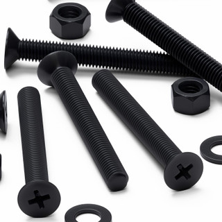 20x Black PP Countersunk Plastic Screws & Bolts M5 x 40 mm, Nuts & Washers