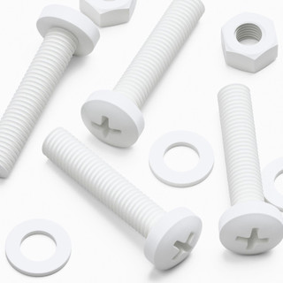 20x White PP Pan Head Plastic Screws & Bolts M8 x 40 mm, Nuts & Washers