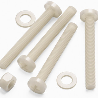 50x Natural Nylon Pan Head Machine Screws & Bolts M5 x 40 mm, Nuts & Washers