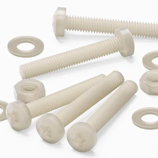 50x Natural Nylon Pan Head Machine Screws & Bolts M3 x 20 mm, Nuts & Washers