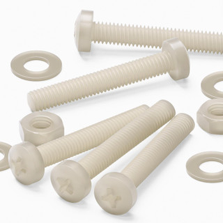50x Natural Nylon Pan Head Machine Screws & Bolts M3 x 20 mm, Nuts & Washers