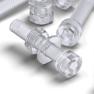 50x Clear Acrylic Socket Head Machine Screws M4 x 20 mm, Nuts & Washers