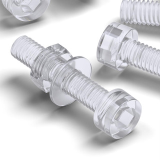 50x Clear Acrylic Socket Head Machine Screws M3 x 20 mm, Nuts & Washers