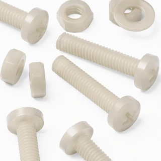 50x Natural Nylon Pan Head Machine Screws & Bolts M4 x 20 mm, Nuts & Washers