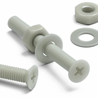 50x Glass Filled Nylon Countersunk Machine Screws M3 x 25 mm, Nuts & Washers