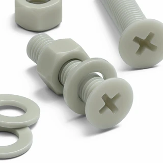 50x Glass Filled Nylon Countersunk Machine Screws M5 x 20 mm, Nuts & Washers