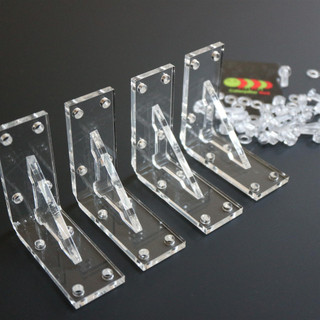 4x V4 5 mm Reinforced L Brackets, Clear Acrylic + 40x M5 Bolts