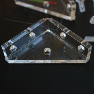 4x V3 5 mm Corner Brackets, Clear Acrylic + 20x M5 Bolts