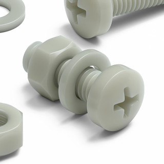 50x Glass Filled Nylon Pan Head Machine Screws M6 x 20 mm, Nuts & Washers