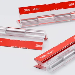 4x Clear Acrylic Piano Hinges 150 mm, Self-Adhesive, No Glue Required