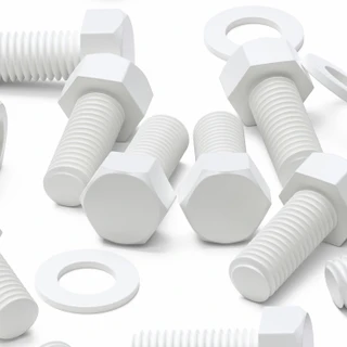 20x White PP Hex Head Plastic Screws & Bolts M10 x 20 mm, Nuts & Washers
