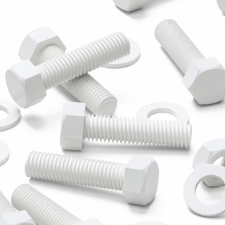 20x White PP Hex Head Plastic Screws & Bolts M10 x 40 mm, Nuts & Washers