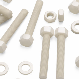 5x Natural Nylon Hex Head Screws & Bolts M16 x 100 mm, Nuts & Washers