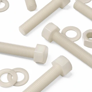 5x Natural Nylon Hex Head Screws & Bolts M20 x 100 mm, Nuts & Washers