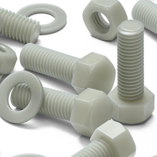 20x Natural Glass Filled Nylon Hex Head Screws M10 x 30 mm, Nuts & Washers