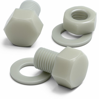 10x bulloni esagonali naturali in PA66 GF M16 x 20 mm, dadi e rondelle