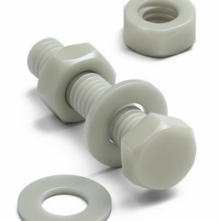 50x Natural Glass Filled Nylon Hex Head Screws M4 x 20 mm, Nuts & Washers