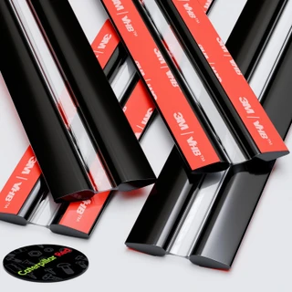 4x 200 mm Black Acrylic Flexible Hinges, Self-Adhesive, No Glue Required