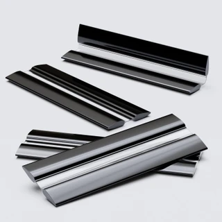 4x Black 100 mm Acrylic / Polycarbonate Low Profile Flexible Living Hinges
