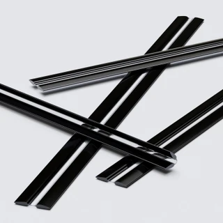 4x Black 500 mm Acrylic / Polycarbonate Low Profile Flexible Living Hinges