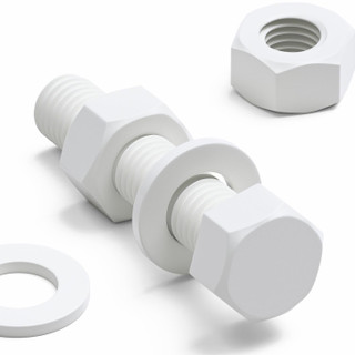 20x White PP Hex Head Plastic Screws & Bolts M8 x 40 mm, Nuts & Washers