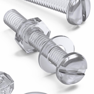 50x Clear Acrylic Slotted Pan Head Screws & Bolts M3 x 20 mm, Nuts & Washers