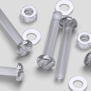 20x Clear Acrylic Slotted Pan Head Screws & Bolts M6 x 40 mm, Nuts & Washers