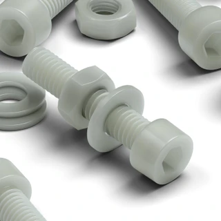 50x Natural Glass Filled Nylon Socket Head Screws M4 x 20 mm, Nuts & Washers