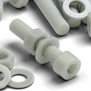 20x viti TCEI in nylon GF naturale M8 x 40 mm, dadi & rondelle