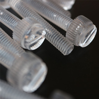 20x Clear Acrylic Slotted Knurled Thumbscrews M6 x 40 mm, Nuts & Washers