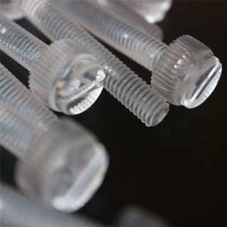 20x Clear Acrylic Slotted Knurled Thumbscrews M6 x 40 mm, Nuts & Washers