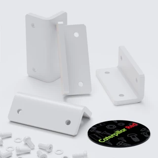4x V2 5 mm Angled L Brackets, White Acrylic + 20x M5 Bolts