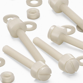 50x Natural Nylon Slotted Knurled Thumbscrews M4 x 30 mm, Nuts & Washers