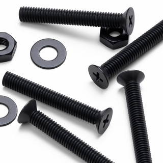50x Black Nylon Countersunk Cross Screws & Bolts M3 x 20 mm, Nuts & Washers