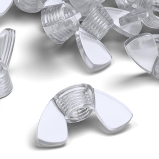 50x Clear Acrylic Plastic Butterfly Wing Nuts M8, Thumb Nuts