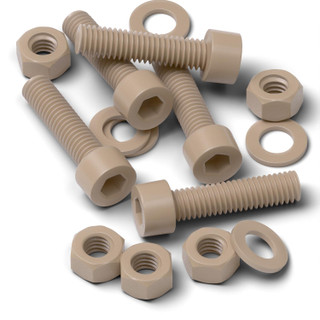 5x Natural PEEK Socket Head Screws & Bolts M5 x 20 mm, Nuts & Washers