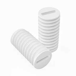 50x White Polypropylene Plastic M6 x 12 mm Slotted Grub Screws, Set Screws