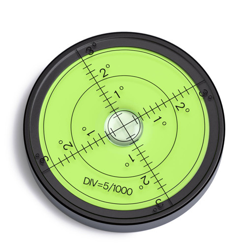 Metal, Large Spirit Bubble Level, 60mm Diameter - Green Liquid