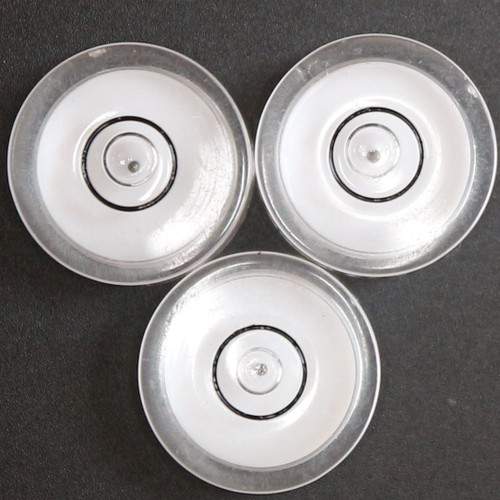 3x Acrylic 15mm Diameter Bullseye Spirit Bubble Level, Round, Clear