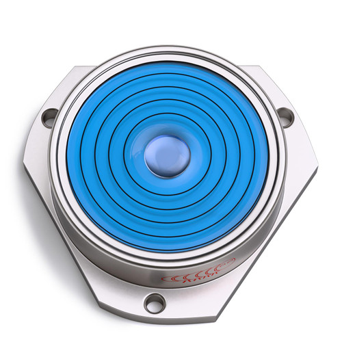 Metal Flanged 42mm Diameter Bullseye Spirit Bubble Level, Round, Blue