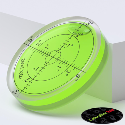 Semi Transparent, Acrylic  Spirit Bubble Level, 66mm Diameter - Green Liquid