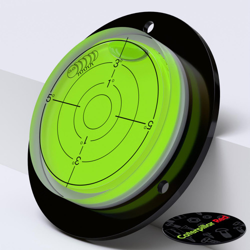 Acrylic, Flanged, Large Spirit Bubble Level, 80mm Diameter - Green