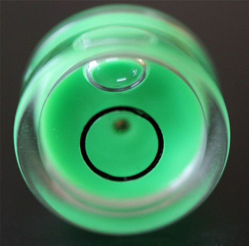 1x Professional Spirit Bubble Level 15mm with Metal Ball Guide - Green Aqueous