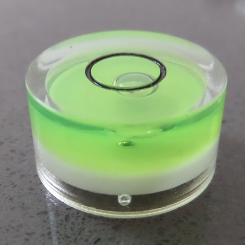 Acrylic 15mm Diameter Bullseye Spirit Bubble Level, Round, Circular, Green