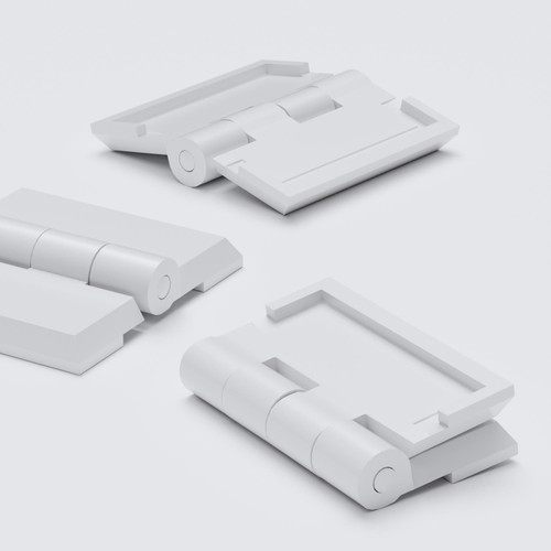 5x White Acrylic Piano Hinges 32mm x 38mm, Continuous Plastic Hinges