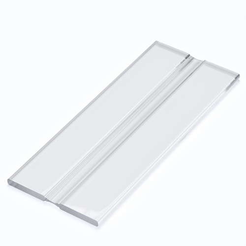 4x Clear 100mm Acrylic Low Profile Flexible Living Hinges, Continuous