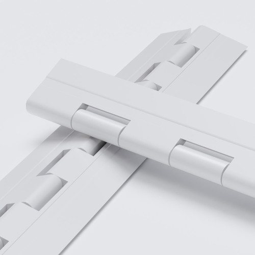 White Acrylic Piano Hinges 300mm, Continuous Plastic Hinges