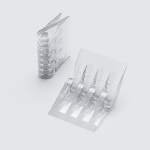 2x Clear Acrylic Monster Piano Hinges 50mm x 33mm, Continuous Hinges
