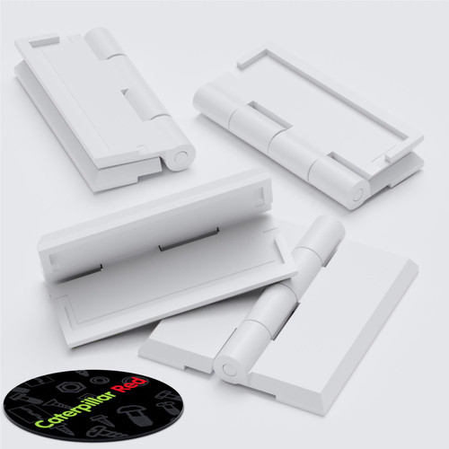 4x White Acrylic Piano Hinges 45mm x 38mm, Continuous Plastic Hinges